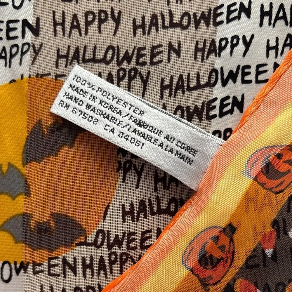 Elaine Gold Halloween Print Chiffon Sheer Scarf Hair Scarf One Size